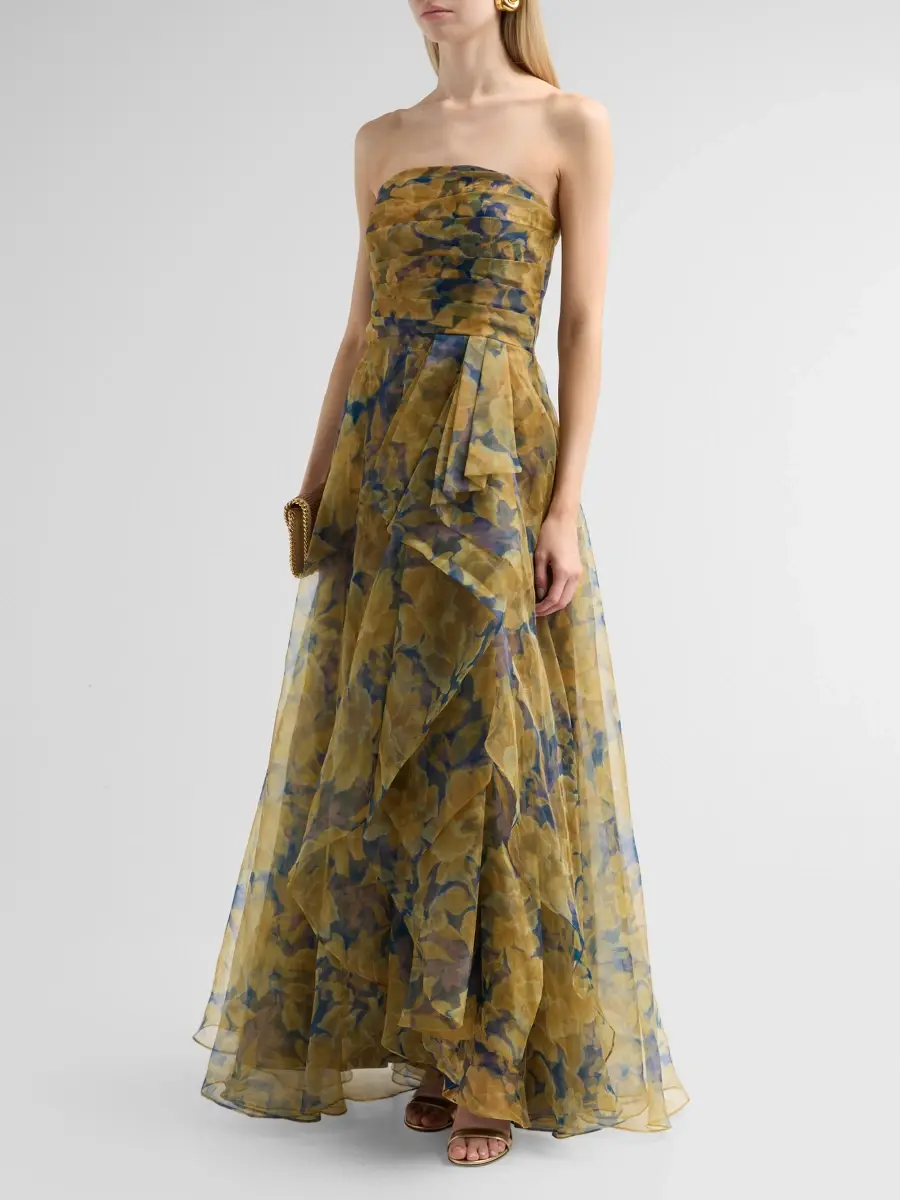THEIA Women's Fahreta Floral Organza Strapless Gown | Thumbnail 4 THEIA Women's Fahreta Floral Organza Strapless Gown | Thumbnail 4