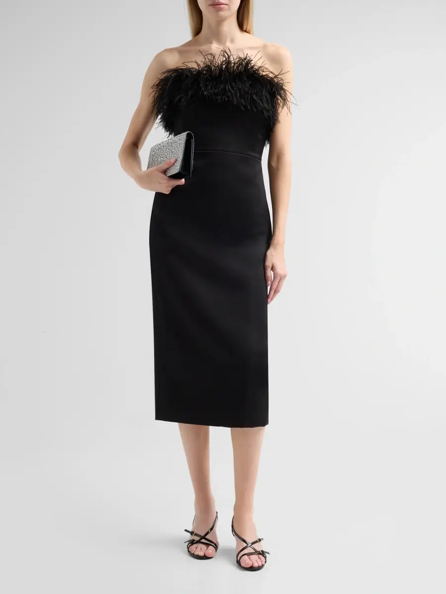 THEIA Women's Ginger Feather-Trimmed Sheath Dress | Thumbnail 2 THEIA Women's Ginger Feather-Trimmed Sheath Dress | Thumbnail 2