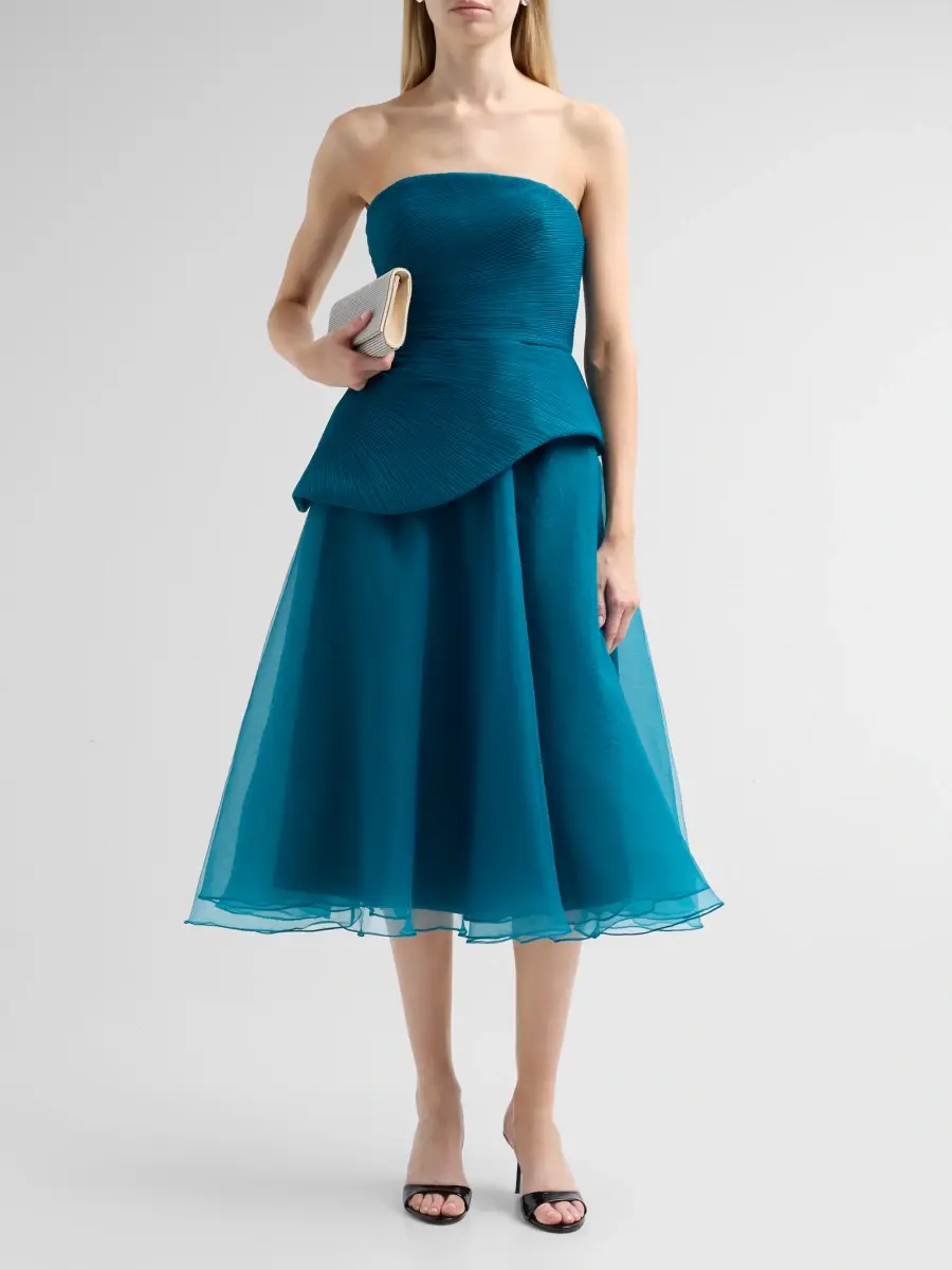 THEIA Women's Veda Organza Strapless Midi Dress | Thumbnail 2 THEIA Women's Veda Organza Strapless Midi Dress | Thumbnail 2