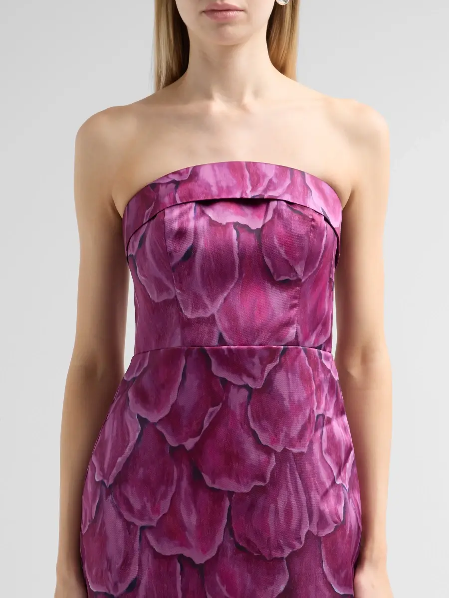 THEIA Women's Cleo Ombré Petal-Print Strapless Column Gown | Thumbnail 5 THEIA Women's Cleo Ombré Petal-Print Strapless Column Gown | Thumbnail 5