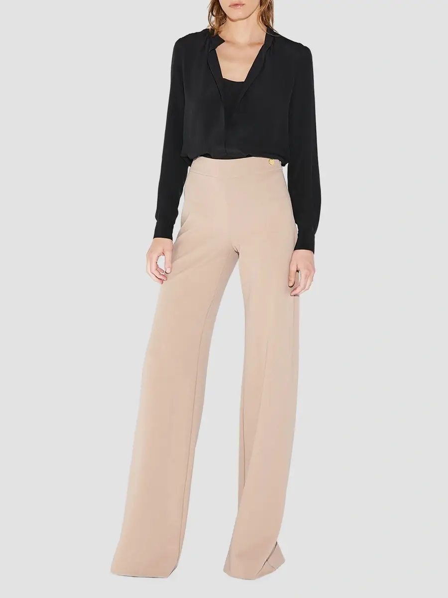 CALLAS MILANO Women's Anouk Stretch Jersey Wide Leg A-Line Pants | Thumbnail 2