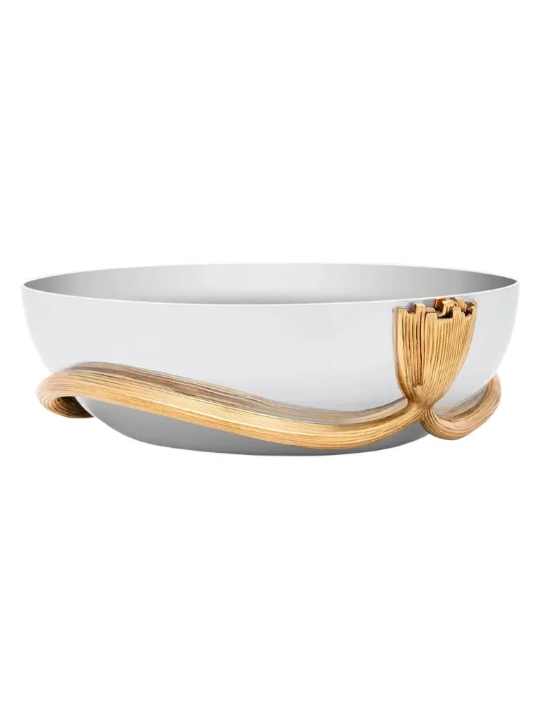 L'Objet Medium Deco 24K Goldplated & Stailess Steel Leaves Bowl