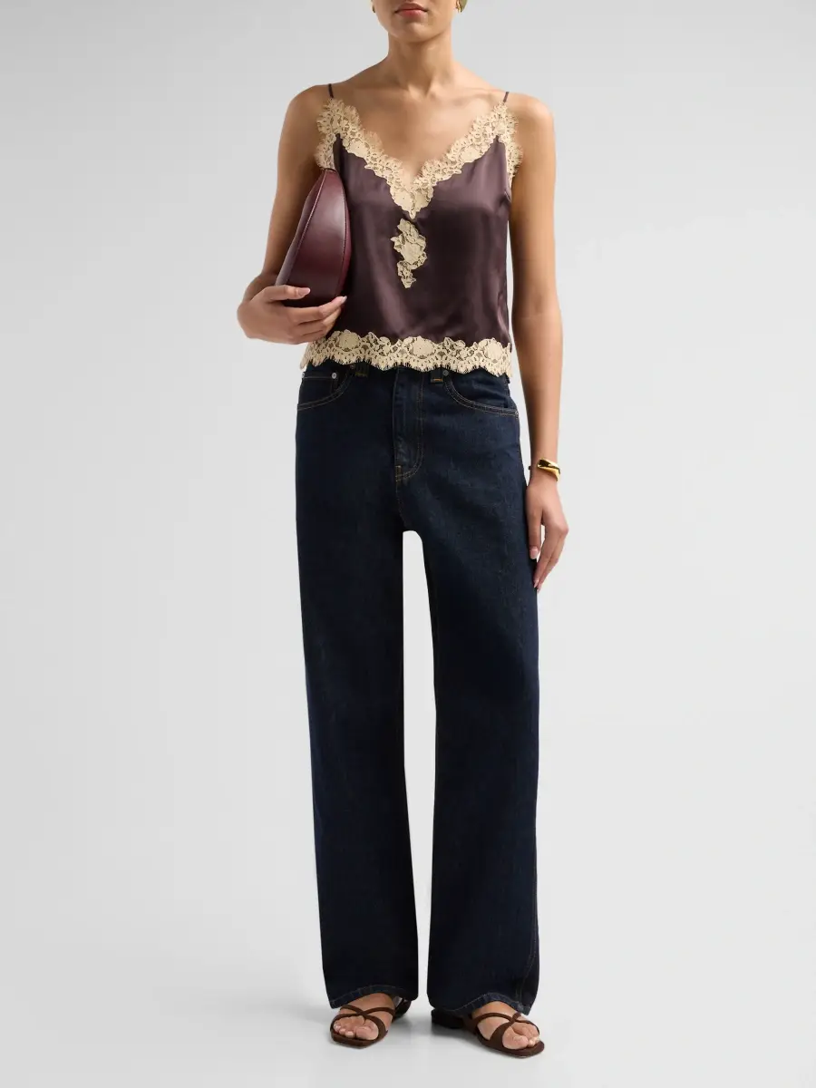 DÔEN Women's Kira Lace-Trimmed Silk Camisole | Thumbnail 2 DÔEN Women's Kira Lace-Trimmed Silk Camisole | Thumbnail 2