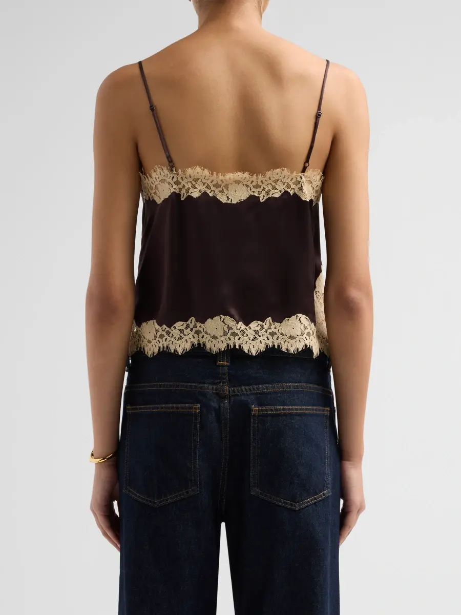 DÔEN Women's Kira Lace-Trimmed Silk Camisole | Thumbnail 3 DÔEN Women's Kira Lace-Trimmed Silk Camisole | Thumbnail 3