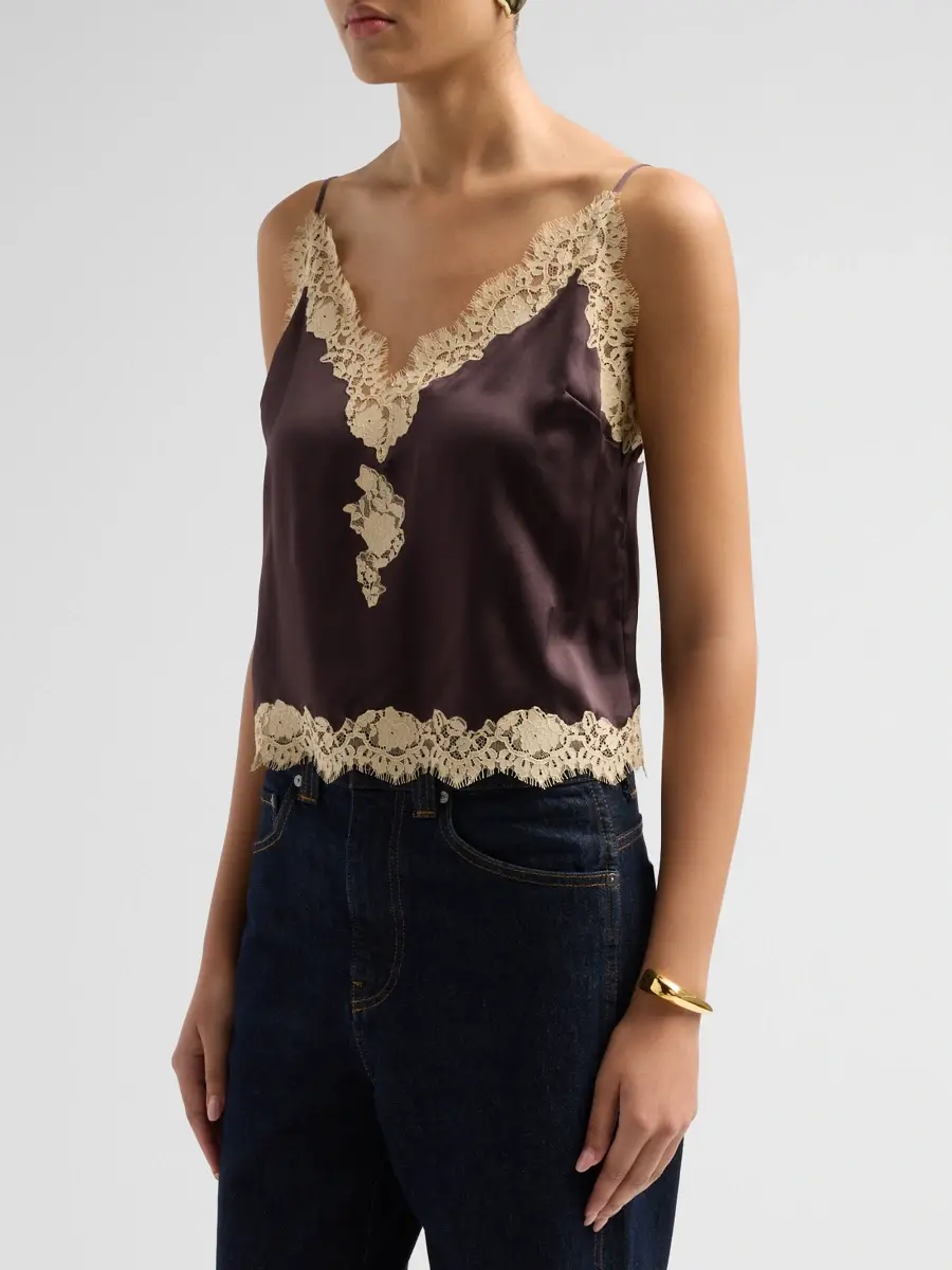 DÔEN Women's Kira Lace-Trimmed Silk Camisole | Thumbnail 4 DÔEN Women's Kira Lace-Trimmed Silk Camisole | Thumbnail 4