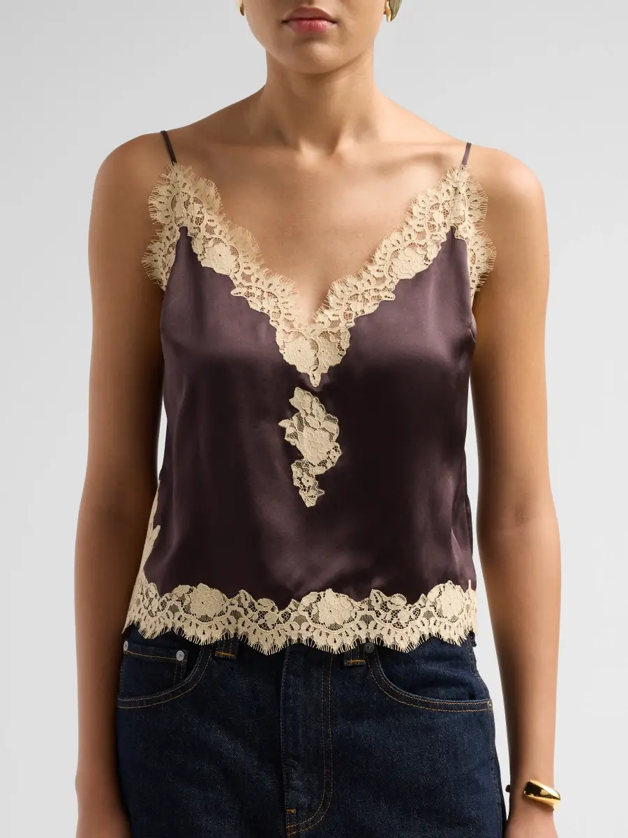 DÔEN Women's Kira Lace-Trimmed Silk Camisole | Thumbnail 5 DÔEN Women's Kira Lace-Trimmed Silk Camisole | Thumbnail 5