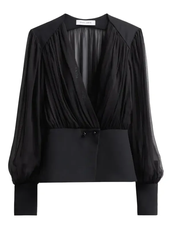 Women's Chiffon Silk Ruched Blouse Women's Chiffon Silk Ruched Blouse