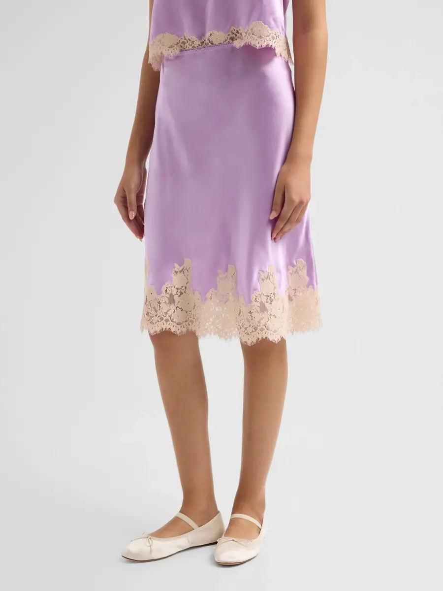 DÔEN Women's Elowette Silk & Lace Midi-Skirt - Orchid Blossom | Thumbnail 4 DÔEN Women's Elowette Silk & Lace Midi-Skirt - Orchid Blossom | Thumbnail 4