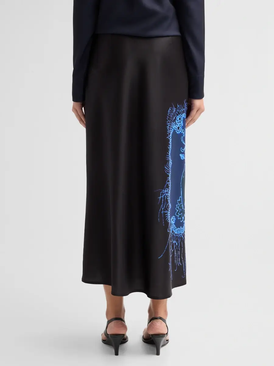 Jason Wu Collection Women's Printed Crepe Satin Bias Midi Skirt | Thumbnail 3 Jason Wu Collection Women's Printed Crepe Satin Bias Midi Skirt | Thumbnail 3