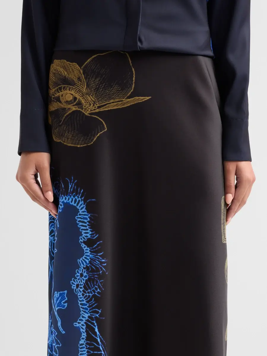 Jason Wu Collection Women's Printed Crepe Satin Bias Midi Skirt | Thumbnail 5 Jason Wu Collection Women's Printed Crepe Satin Bias Midi Skirt | Thumbnail 5