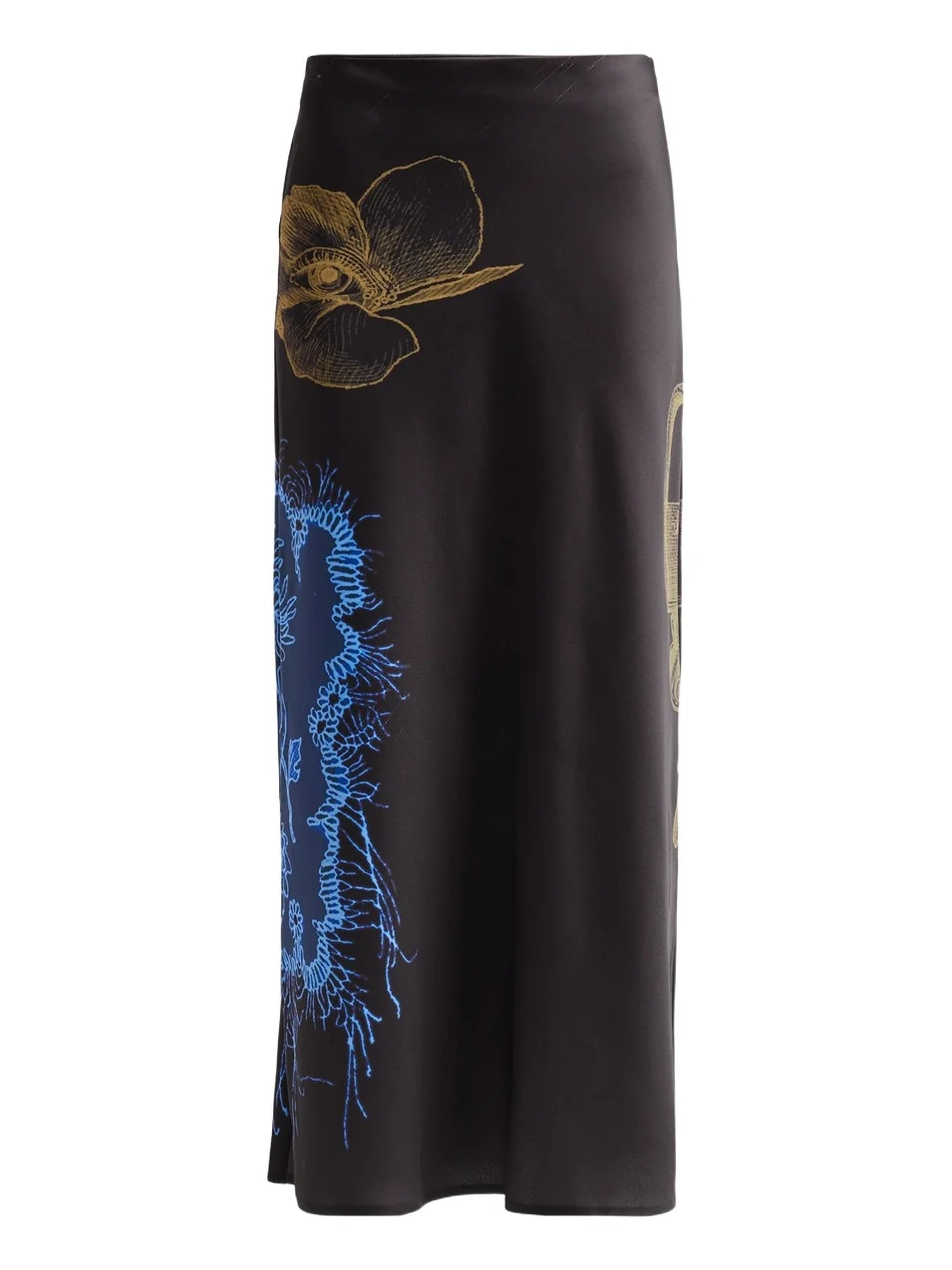 Women's Printed Crepe Satin Bias Midi Skirt Women's Printed Crepe Satin Bias Midi Skirt