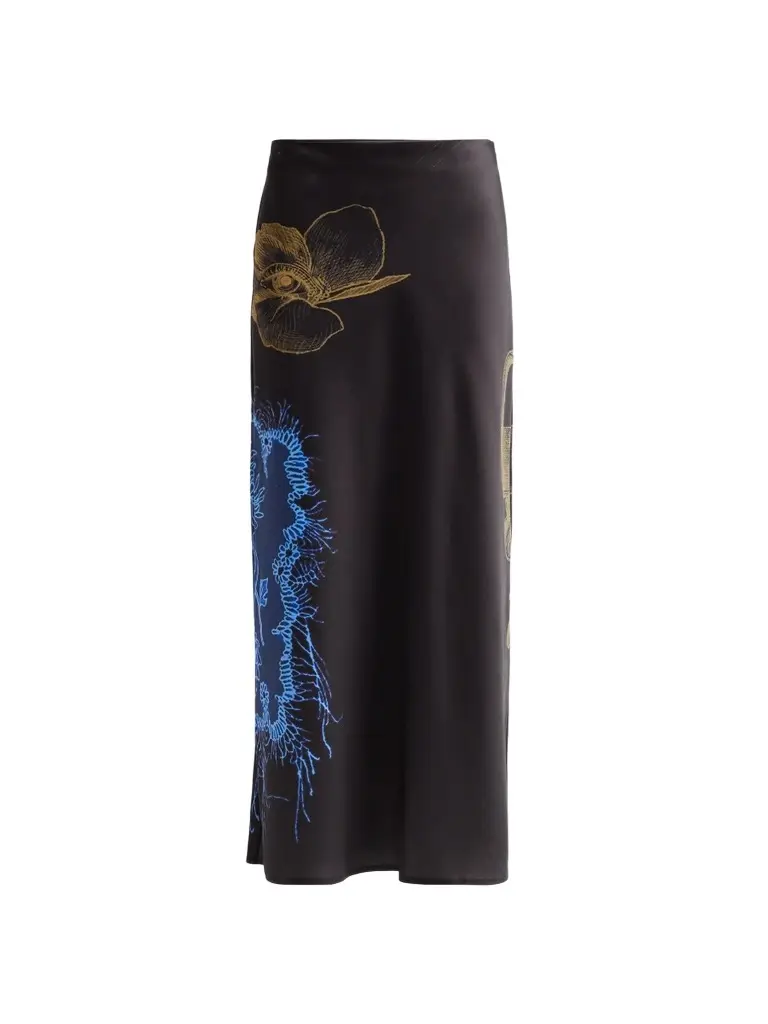 Jason Wu Collection Women's Printed Crepe Satin Bias Midi Skirt