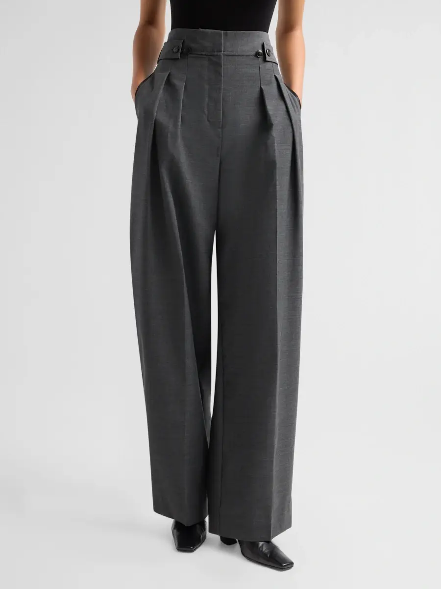 Jason Wu Collection Women's Pleat-Front Tropical Wool High-Rise Trousers | Thumbnail 4 Jason Wu Collection Women's Pleat-Front Tropical Wool High-Rise Trousers | Thumbnail 4