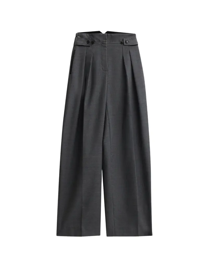 Women's Pleat-Front Tropical Wool High-Rise Trousers Women's Pleat-Front Tropical Wool High-Rise Trousers