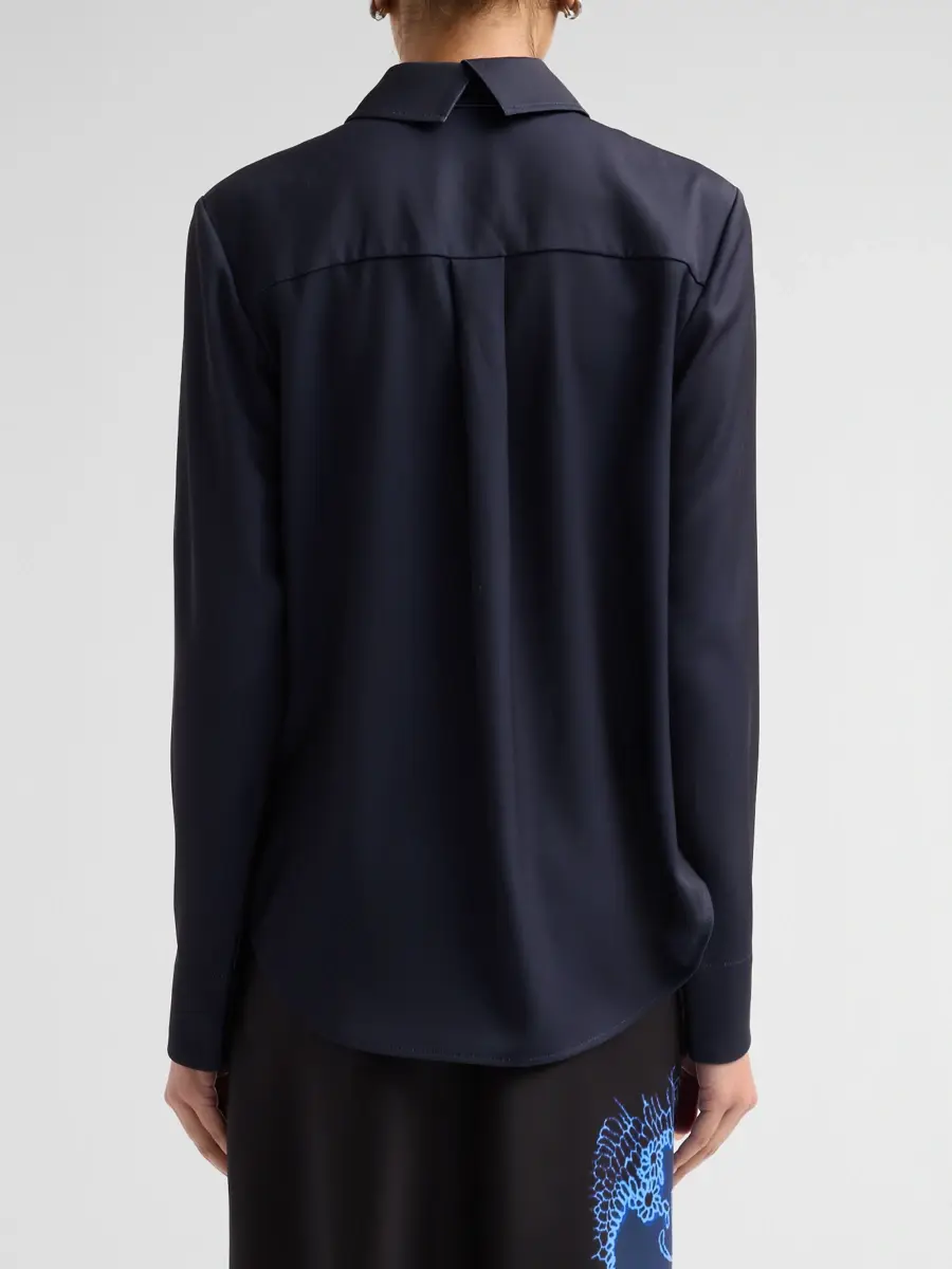 Jason Wu Collection Women's Printed Crepe Satin Tieneck Button-Front Shirt | Thumbnail 3 Jason Wu Collection Women's Printed Crepe Satin Tieneck Button-Front Shirt | Thumbnail 3