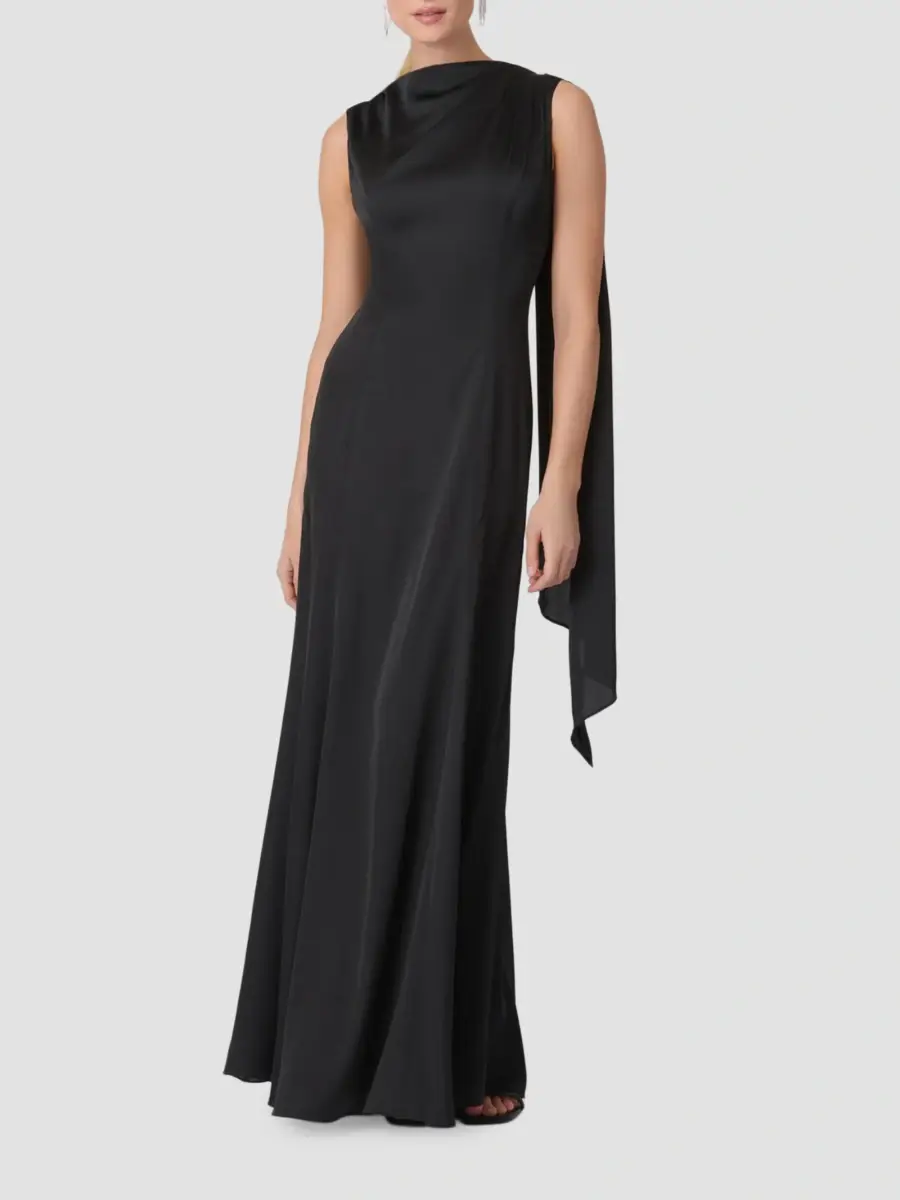 Shoshanna Women's Frankie Draped Charmeuse Gown | Thumbnail 2