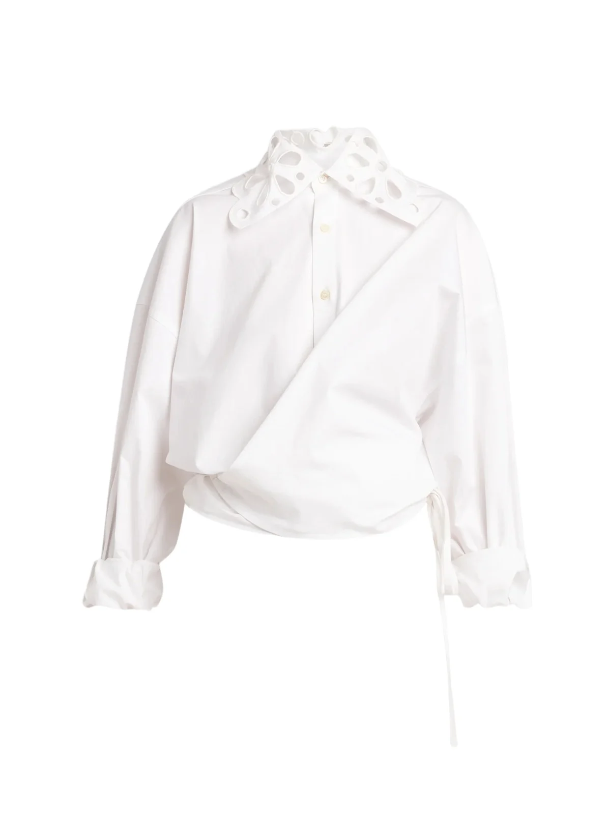 MOSCHINO Women's Eyelet-Collar Stretch-Cotton Blouse