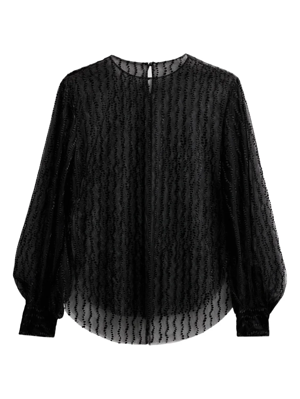 Alberta Ferretti Women's Striped Sheer Blouse