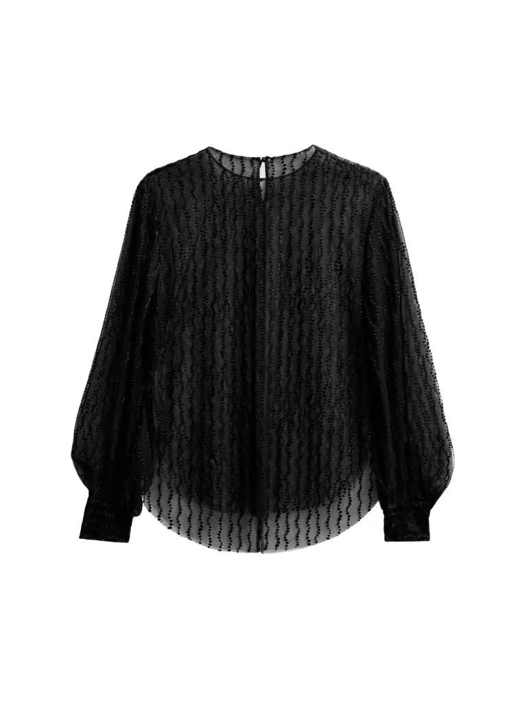 Women's Striped Sheer Blouse