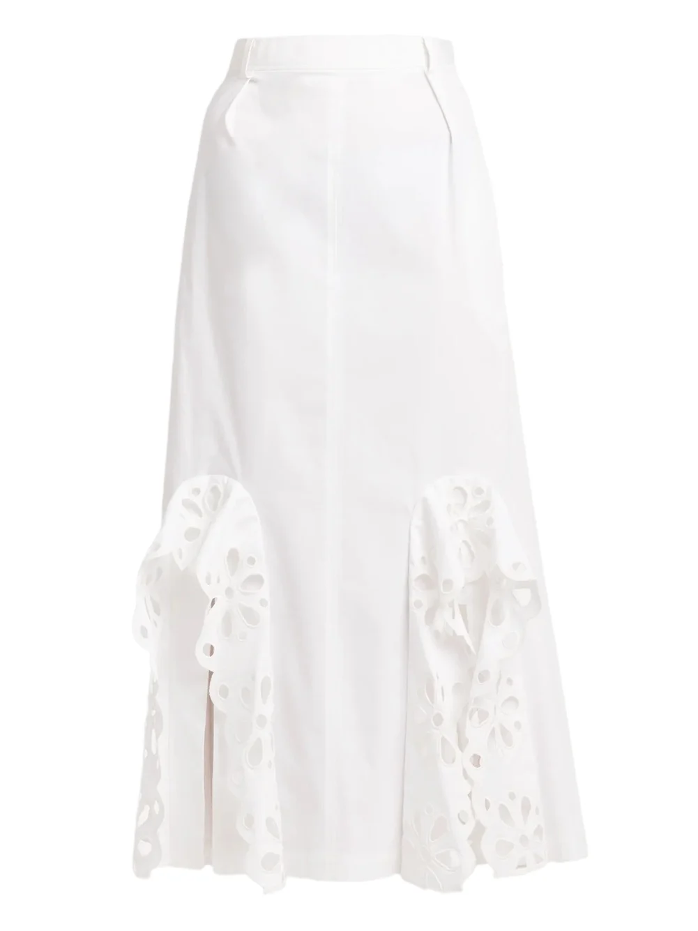 MOSCHINO Women's Eyelet-Trim Stretch-Cotton Midi Skirt
