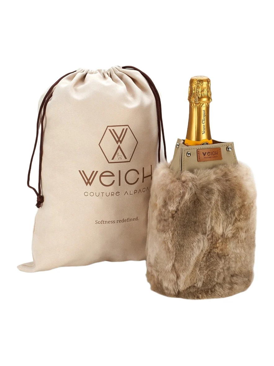 Weich Couture Alpaca Frio Leather & Alpaca Fur Bottle Cooler