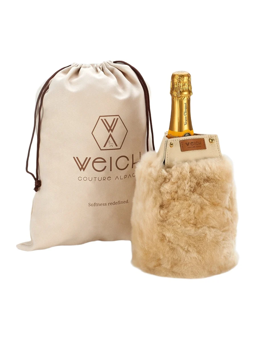 Weich Couture Alpaca Frio Leather & Alpaca Fur Bottle Cooler