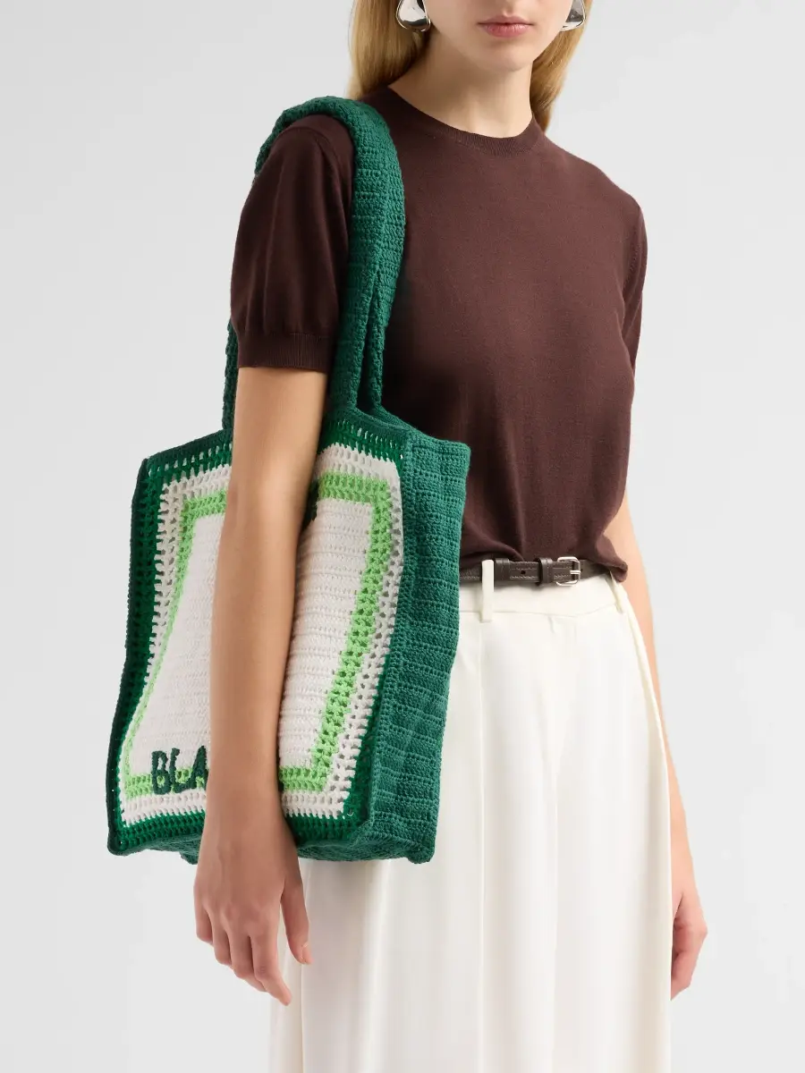 Casablanca Women's Crochet Cotton Tote | Thumbnail 2 Casablanca Women's Crochet Cotton Tote | Thumbnail 2