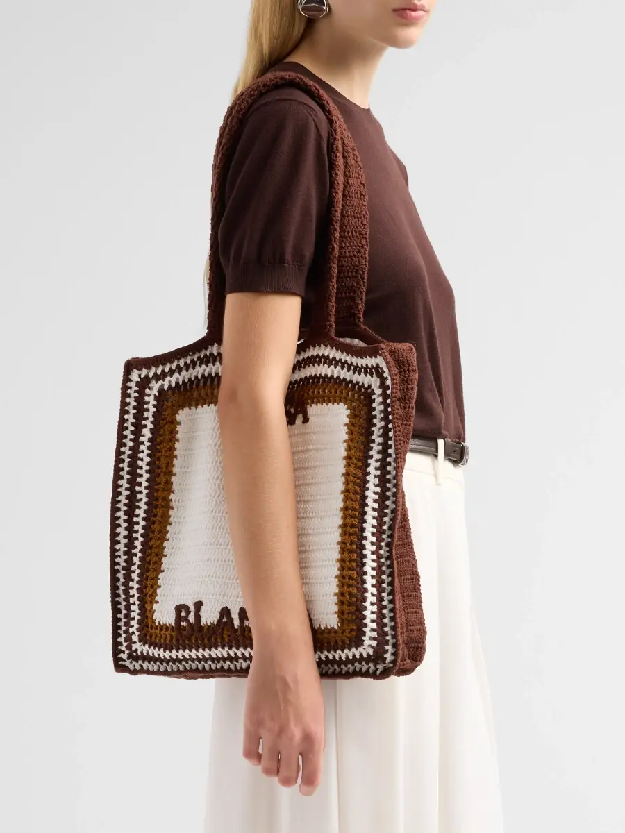 Casablanca Women's Crochet Cotton Tote | Thumbnail 2 Casablanca Women's Crochet Cotton Tote | Thumbnail 2