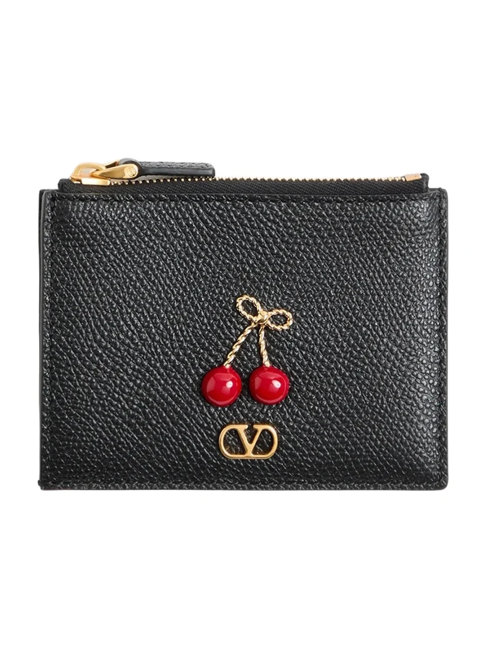 Valentino Women's Cherryfic Grainy Calfskin Cardholder