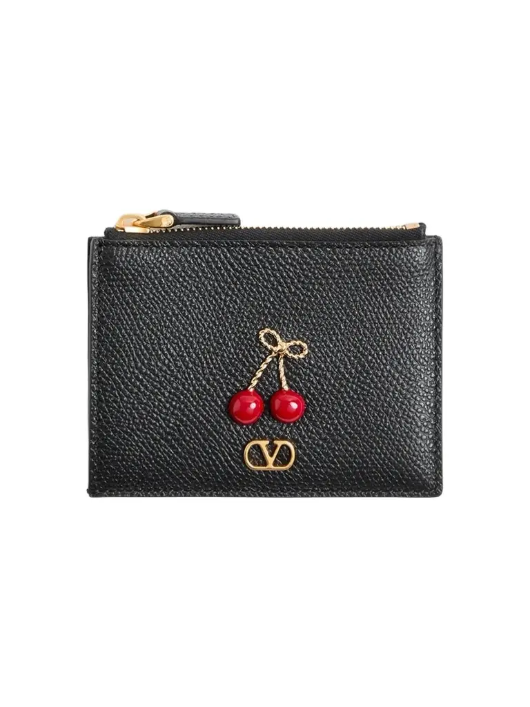 Valentino Women's Cherryfic Grainy Calfskin Cardholder
