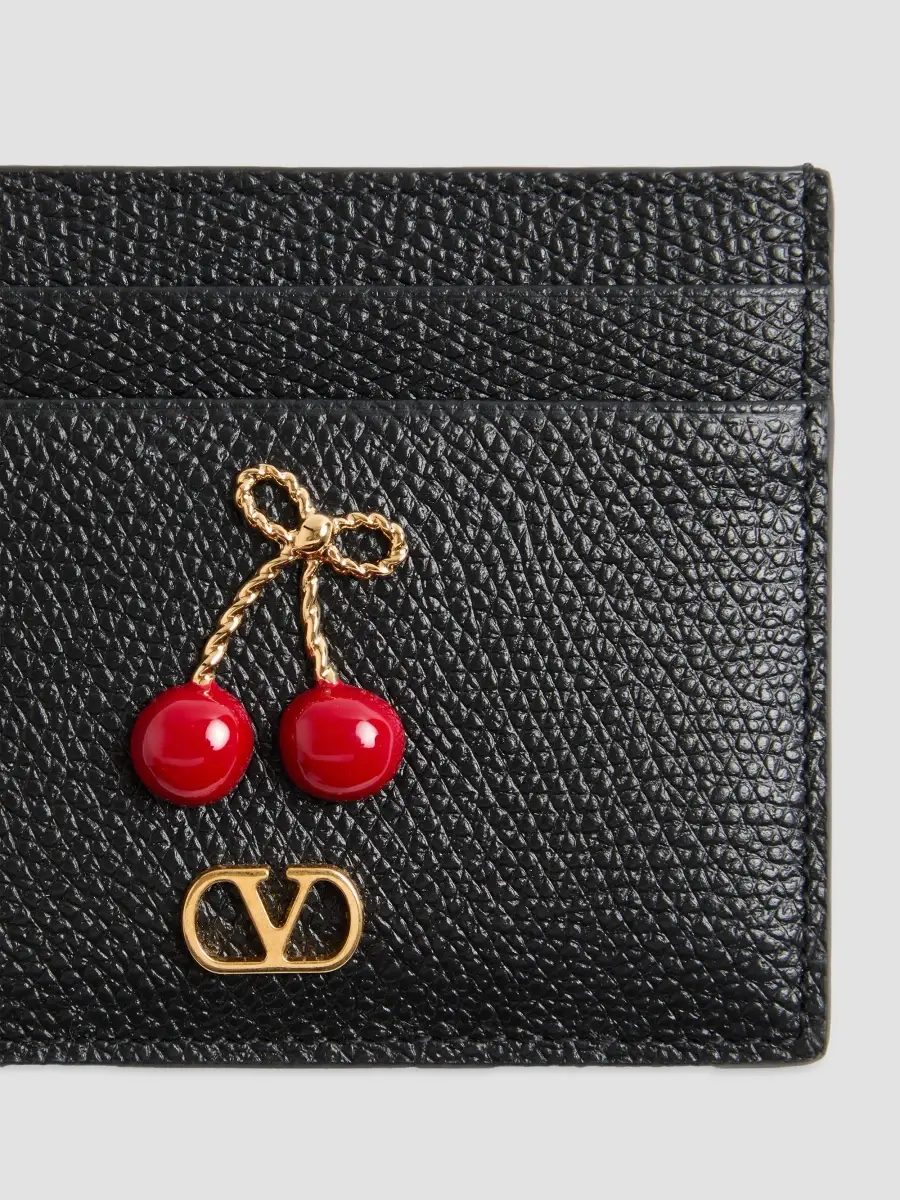 Valentino Women's Cherryfic Grainy Calfskin Cardholder | Thumbnail 3