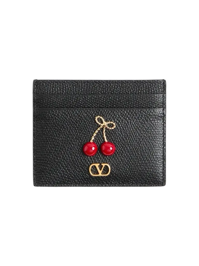 Valentino Women's Cherryfic Grainy Calfskin Cardholder