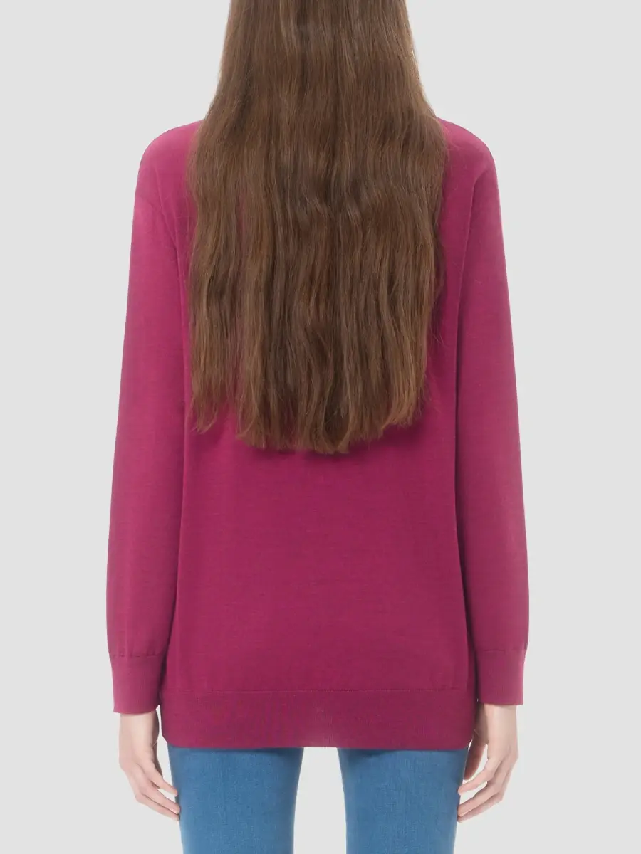 Valentino Women's Wool Sweater with Scarf - Raspberry | Thumbnail 5 Valentino Women's Wool Sweater with Scarf - Raspberry | Thumbnail 5