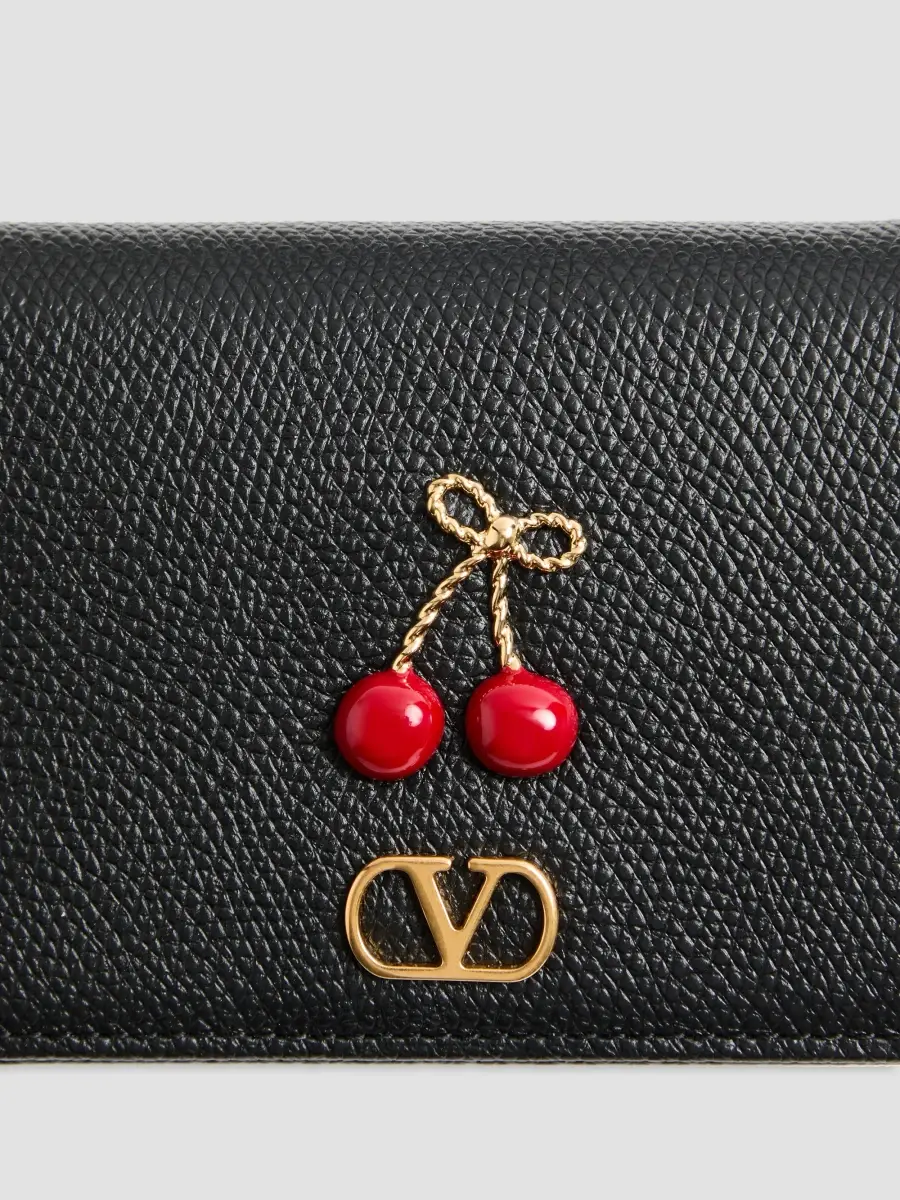 Valentino Women's Cherryfic Wallet in Grainy Calfskin | Thumbnail 3 Valentino Women's Cherryfic Wallet in Grainy Calfskin | Thumbnail 3