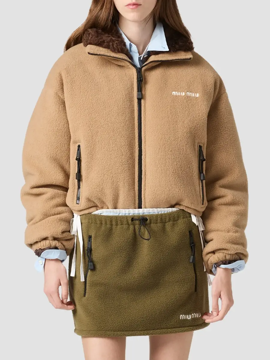 Miu Miu Women's Fleece Down Jacket | Thumbnail 3 Miu Miu Women's Fleece Down Jacket | Thumbnail 3