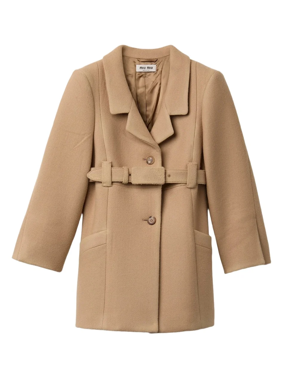 Miu Miu Women's Single-Breasted Double Wool Coat