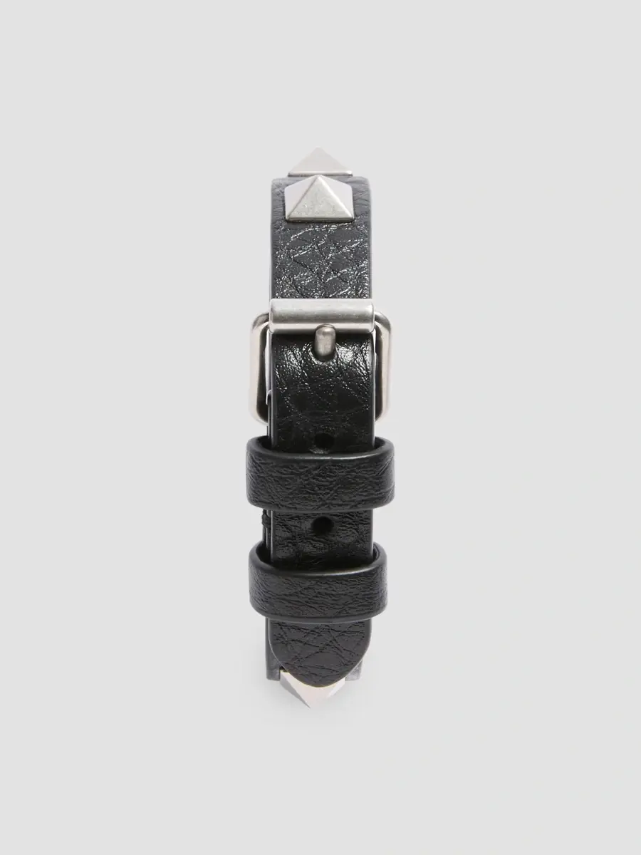 Valentino Women's Rockstud Leather Bracelet with Ruthenium Studs - Black | Thumbnail 3