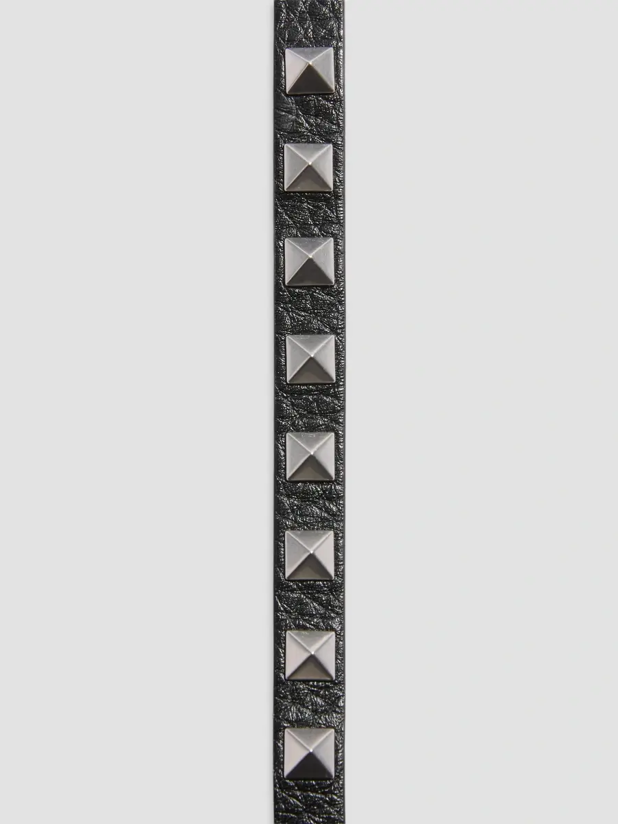 Valentino Women's Rockstud Leather Bracelet with Ruthenium Studs - Black | Thumbnail 5