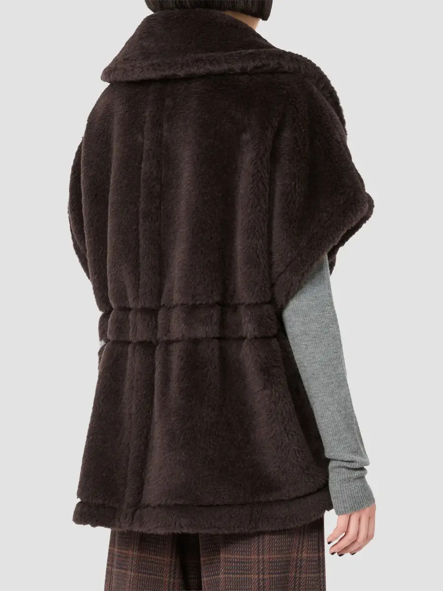 Max Mara Women's Cape in Alpaca and Wool Teddy Fabric | Thumbnail 4
