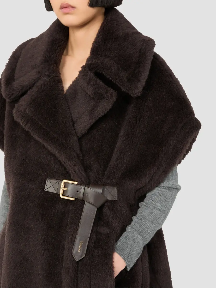 Max Mara Women's Cape in Alpaca and Wool Teddy Fabric | Thumbnail 5