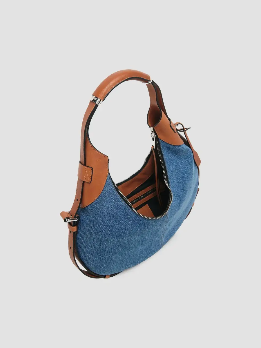 MOSCHINO Women's Handle Me Denim Saddle Bag | Thumbnail 6