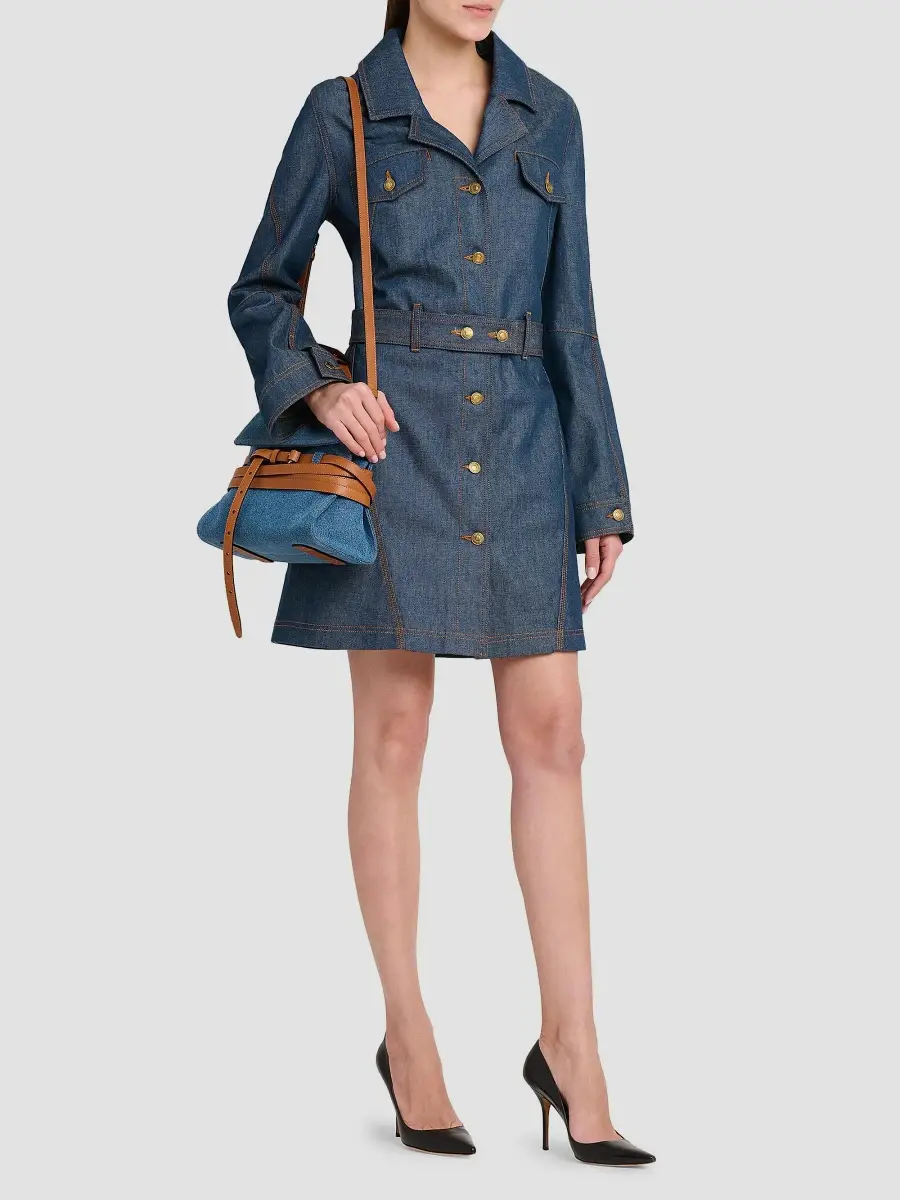 MOSCHINO Women's Tie Me Denim Top Handle Bag | Thumbnail 2