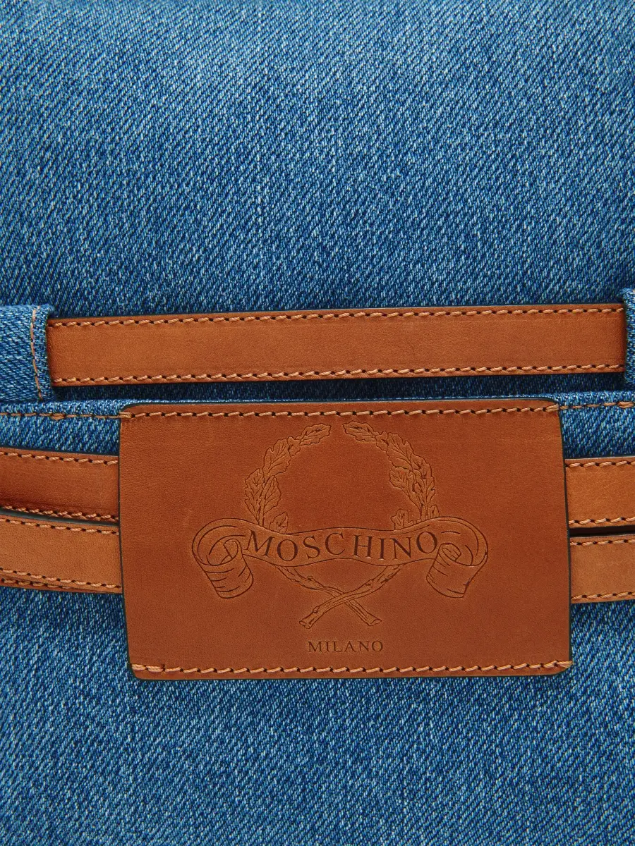 MOSCHINO Women's Tie Me Denim Top Handle Bag | Thumbnail 5