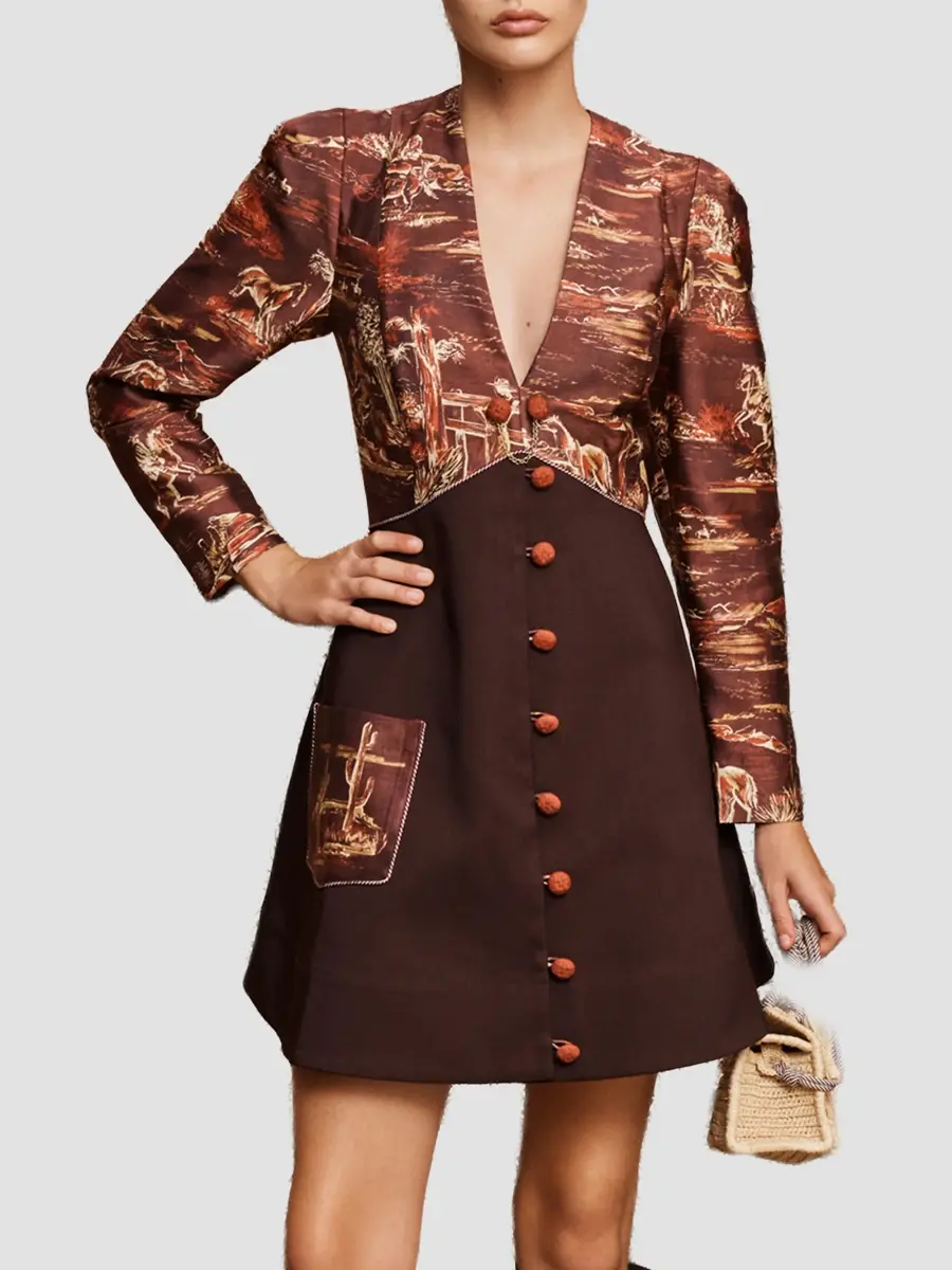 ALÉMAIS Women's Ezra Printed Linen-Blend Mini Dress | Thumbnail 4 ALÉMAIS Women's Ezra Printed Linen-Blend Mini Dress | Thumbnail 4