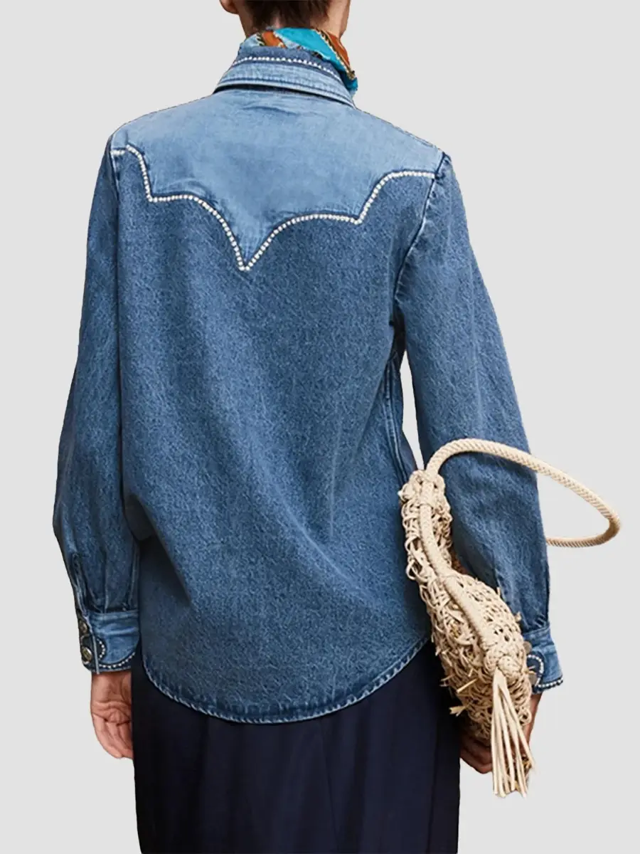 ALÉMAIS Women's Jesse Patchwork Denim Shirt | Thumbnail 3 ALÉMAIS Women's Jesse Patchwork Denim Shirt | Thumbnail 3
