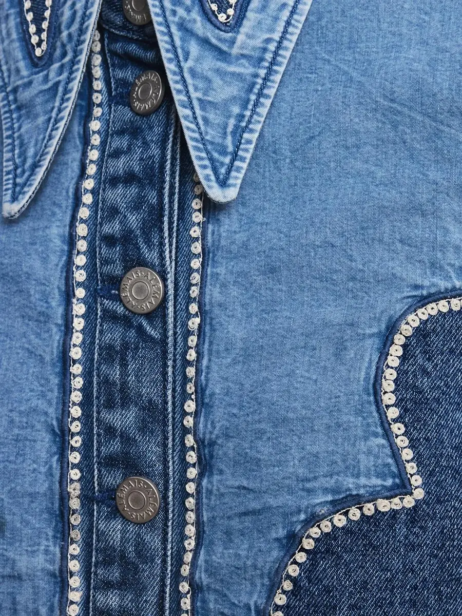 ALÉMAIS Women's Jesse Patchwork Denim Shirt | Thumbnail 5 ALÉMAIS Women's Jesse Patchwork Denim Shirt | Thumbnail 5