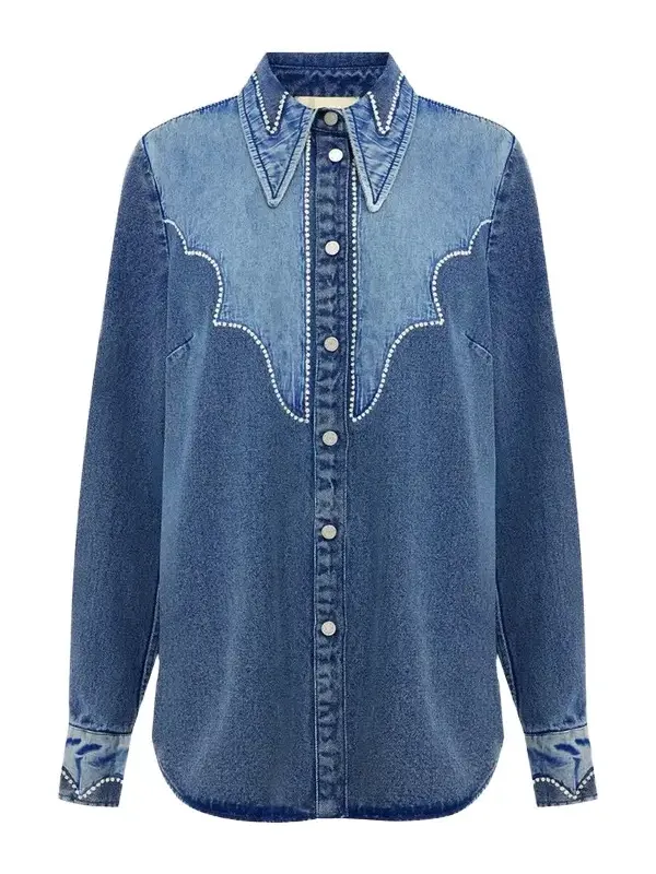 Women's Jesse Patchwork Denim Shirt Women's Jesse Patchwork Denim Shirt