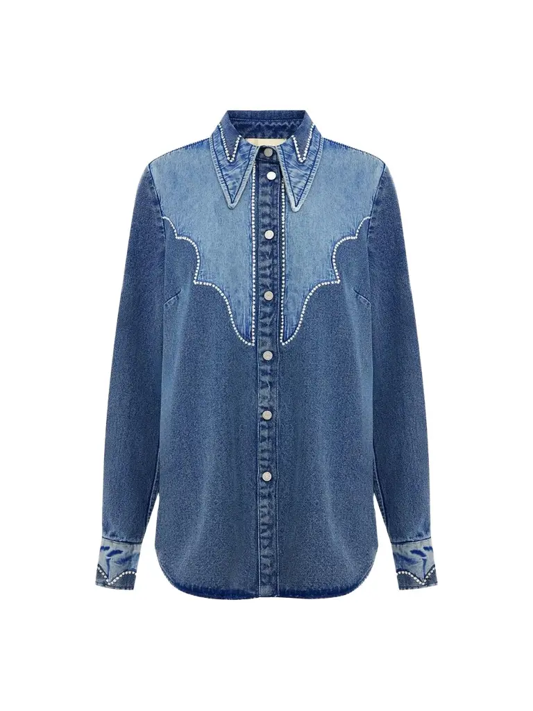 ALÉMAIS Women's Jesse Patchwork Denim Shirt