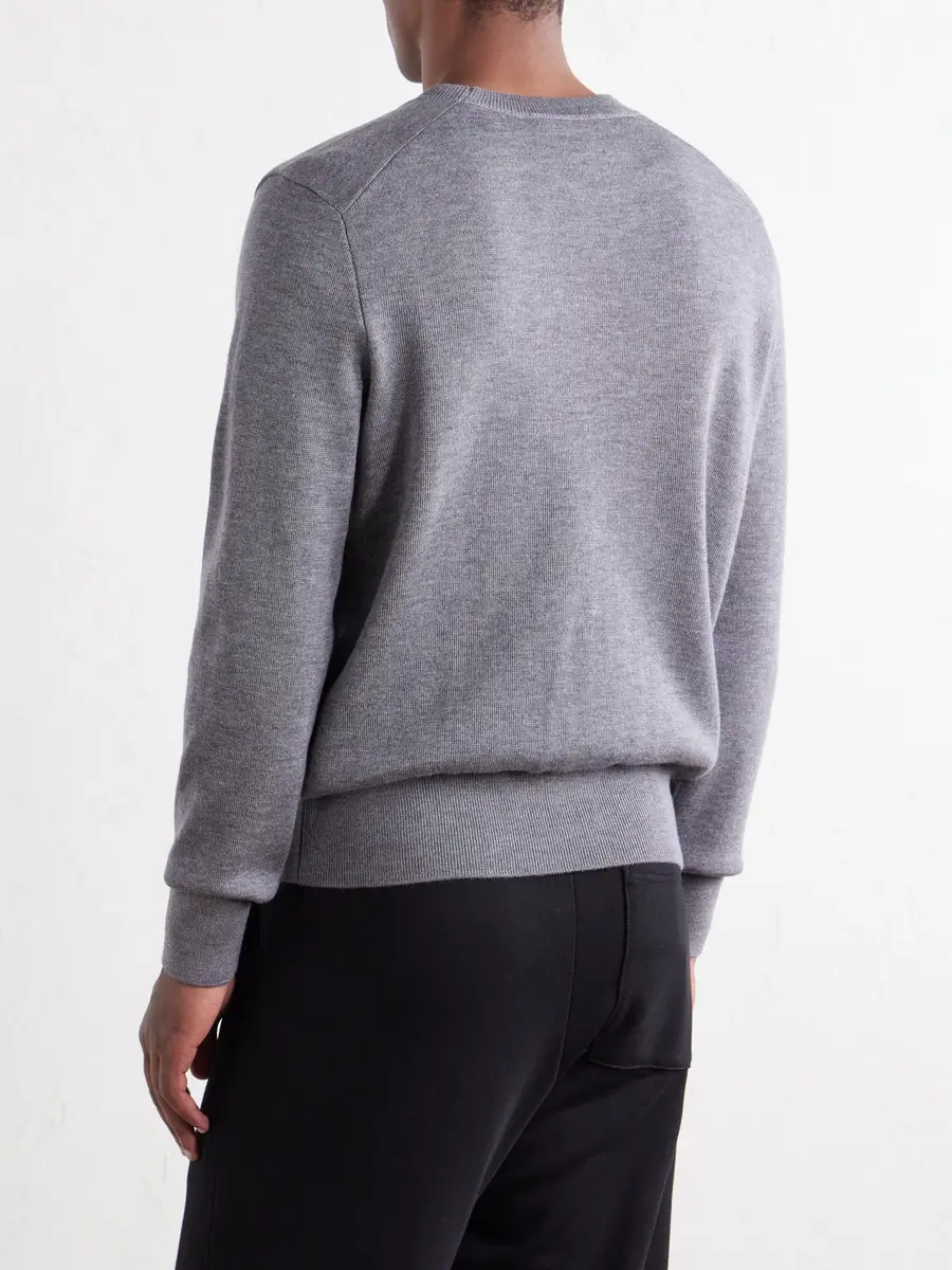 AMI PARIS ADC Logo-Embroidered Merino Wool Sweater - Men | Thumbnail 4 AMI PARIS ADC Logo-Embroidered Merino Wool Sweater - Men | Thumbnail 4