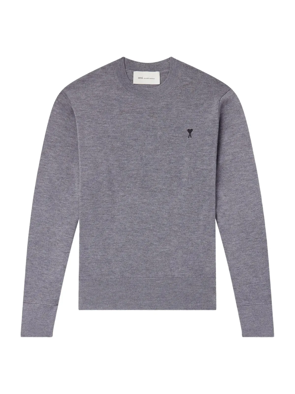 AMI PARIS ADC Logo-Embroidered Merino Wool Sweater - Men